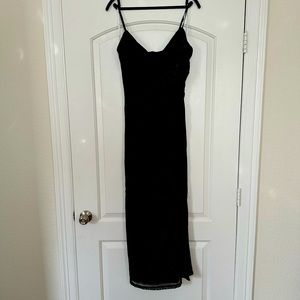 Silver and Black Cowl Neck Bodycon Dress, Size XL